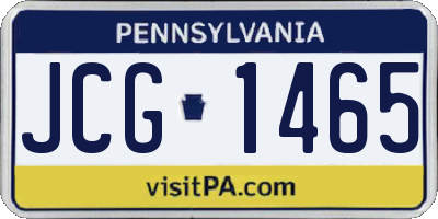 PA license plate JCG1465