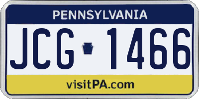 PA license plate JCG1466