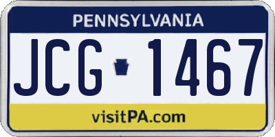 PA license plate JCG1467
