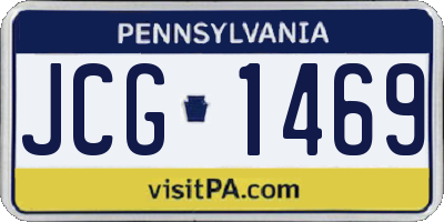 PA license plate JCG1469