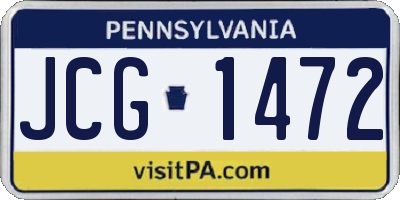 PA license plate JCG1472