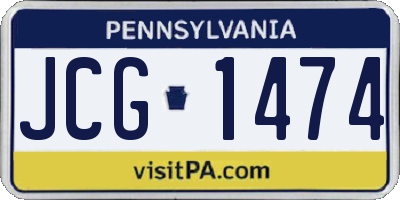 PA license plate JCG1474