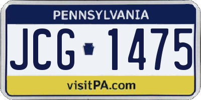 PA license plate JCG1475