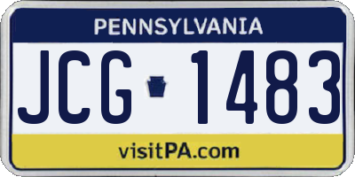 PA license plate JCG1483