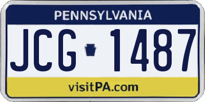 PA license plate JCG1487