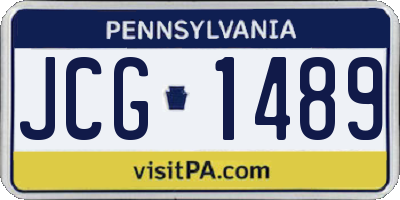 PA license plate JCG1489