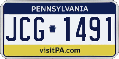 PA license plate JCG1491