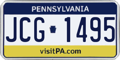 PA license plate JCG1495