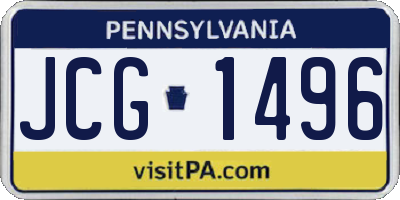 PA license plate JCG1496