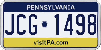PA license plate JCG1498
