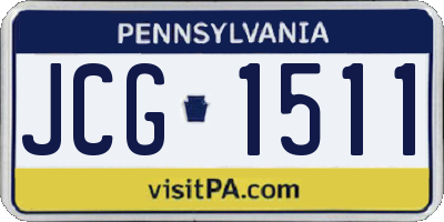 PA license plate JCG1511
