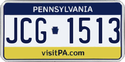 PA license plate JCG1513