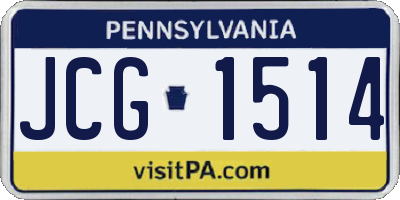 PA license plate JCG1514
