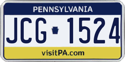 PA license plate JCG1524