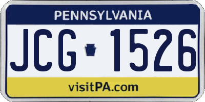 PA license plate JCG1526