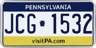 PA license plate JCG1532