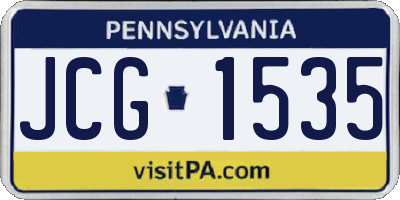 PA license plate JCG1535