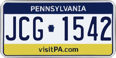 PA license plate JCG1542