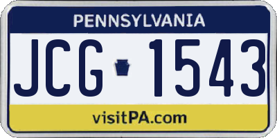 PA license plate JCG1543