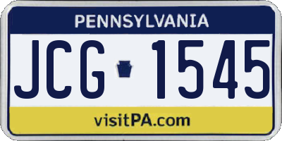 PA license plate JCG1545