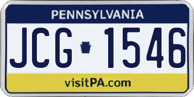 PA license plate JCG1546