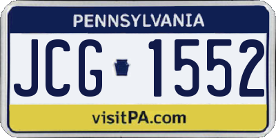 PA license plate JCG1552