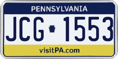 PA license plate JCG1553