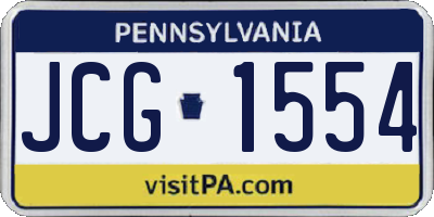 PA license plate JCG1554