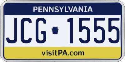 PA license plate JCG1555