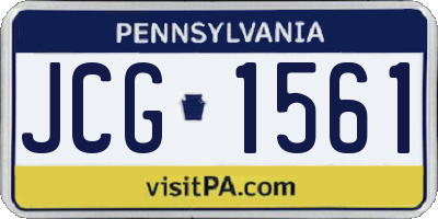 PA license plate JCG1561