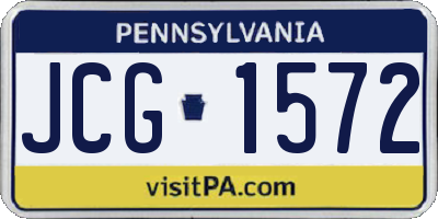 PA license plate JCG1572