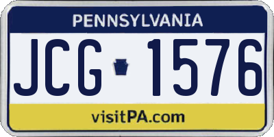 PA license plate JCG1576