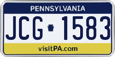 PA license plate JCG1583