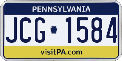 PA license plate JCG1584