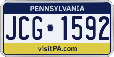 PA license plate JCG1592