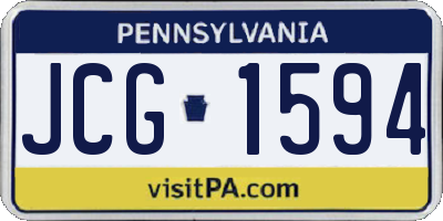 PA license plate JCG1594