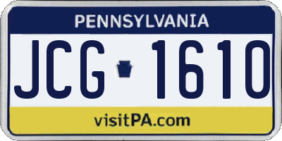 PA license plate JCG1610