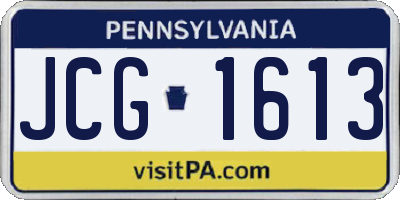 PA license plate JCG1613