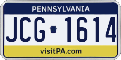 PA license plate JCG1614