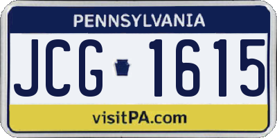 PA license plate JCG1615