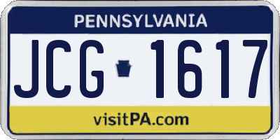 PA license plate JCG1617