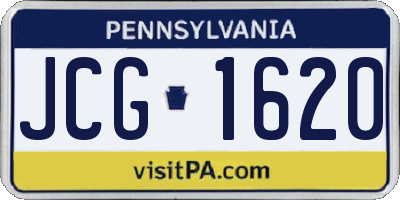 PA license plate JCG1620