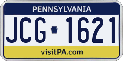 PA license plate JCG1621