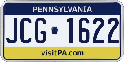 PA license plate JCG1622