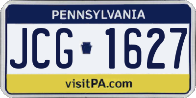 PA license plate JCG1627