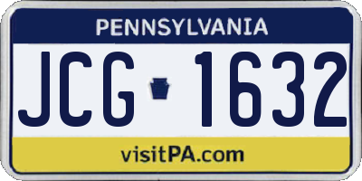 PA license plate JCG1632