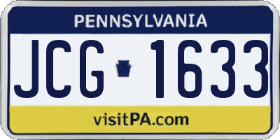 PA license plate JCG1633
