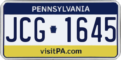 PA license plate JCG1645