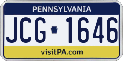 PA license plate JCG1646