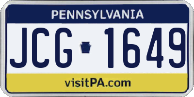 PA license plate JCG1649